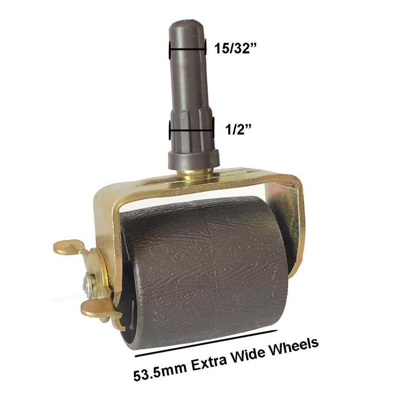 Metal Stem Heavy Duty Bed Frame Wheels Casters Rollers with Socket Sleeve Insters, Set of 4 Locking - NewNest Australia