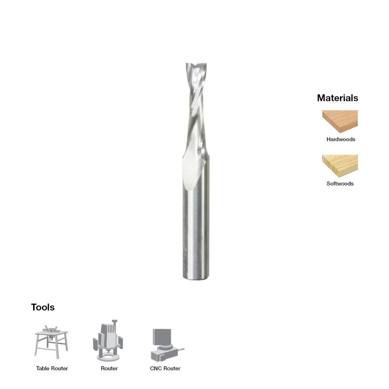 Freud 1/4" (Dia.) Solid Carbide Up Spiral Bit with 1/4" Shank (75-102) 1/4-Inch Double-Flute Up Spiral Router Bit - NewNest Australia