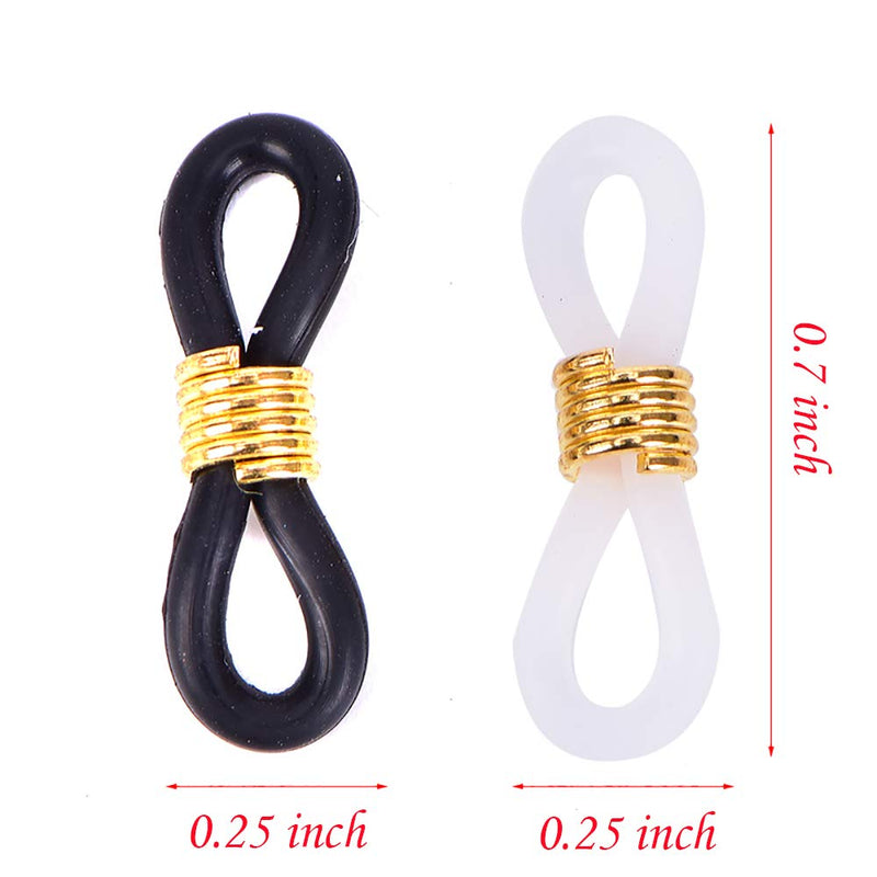 Ruwado 16 Pcs Eyeglass Chain Ends Silicone Adjustable Anti-Slip Rubber Connectors Eyeglass Strap Retainer Chain Holder Loops for Sunglasses Sports Eyeglasses Necklace Chain - NewNest Australia