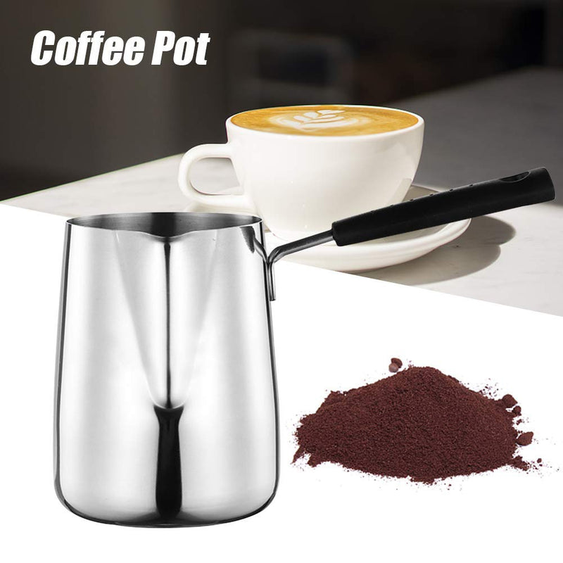 POHOVE Turkish Coffee Pot Stainless Steel Warmer Coffee Pot Coffee and Butter Warmer Espresso Coffee Decanter Long Handle Tea Warmer Milk Ergonomic Coffee Pot with Spout Home Restaurant 350ml - NewNest Australia