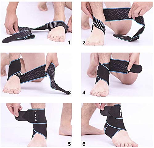 Eulant Ankle Bandage, 2 Pieces Ankle Bandage, Adjustable Ankle Bandage With Non-Slip Silicone Strips, Highly Elastic Foot Bandage For Volleyball, Football, Running, Cycling, 85 Cm - NewNest Australia