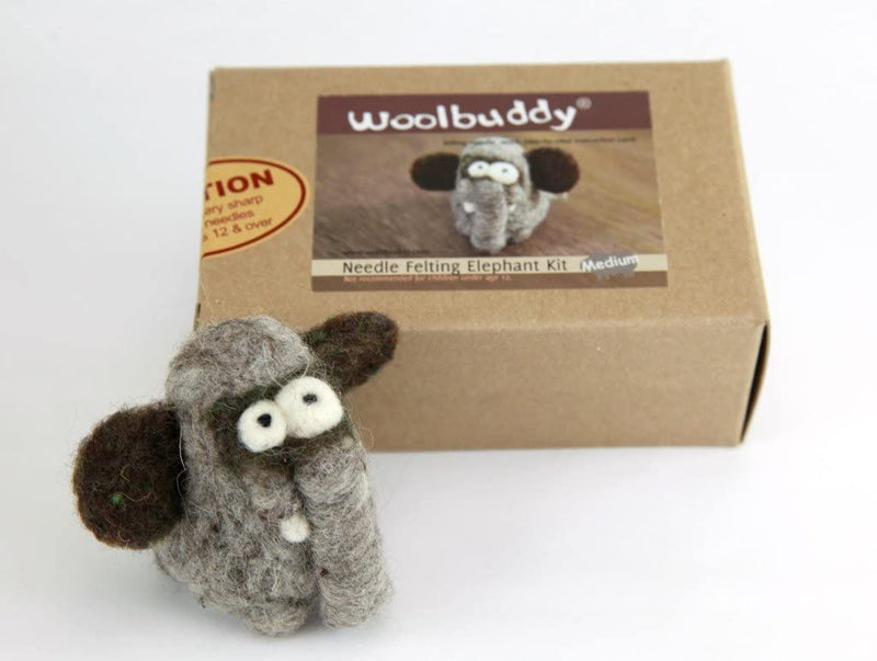 Woolbuddy Needle Felting Kit Beginner, Wool Felting Kit for Adults, Includes 2 Felting Needles and Photo Instructions, DIY Needle Felting Kit for Arts and Crafts (Elephant) Elephant - NewNest Australia