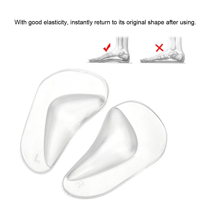 Silicone Orthotic Insoles, 2 Pairs/Set Orthotic Gel Feet Foot Arch Support Cushion Shoe Insoles Pads Flat Feet Plantar Fasciitis Insole Relieves Pain & Reduces Pressure for Men&Woman (Transparent) Transparent - NewNest Australia