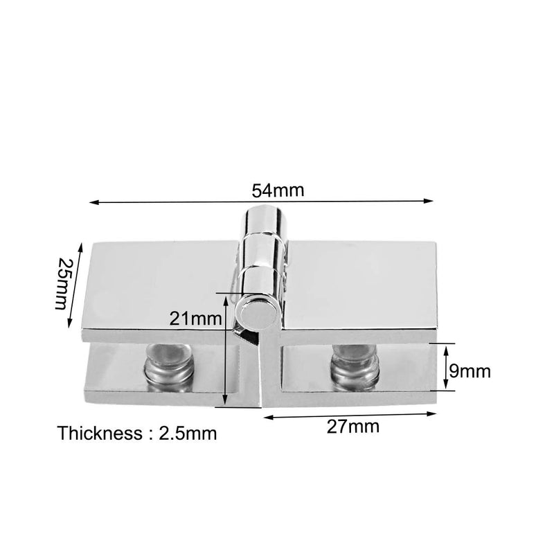 uxcell Glass Door Hinge - 180 Degree Cupboard Showcase Cabinet Door Hinge Glass Clamp,Zinc Alloy, for 5-8mm Glass Thickness 4Pcs - NewNest Australia