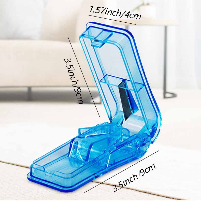 2Pcs Pill Cutter Pill Tablets Cutters Pill Splitter 2-in-1Pill Splitter Portable Large Pills Tablets with Blade and Pill Storage Compartment for Small or Large Pills Cut in Half Quarter - NewNest Australia