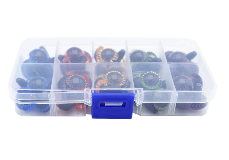 ARTCXC 50Pcs 15mm 5Colors Plastic Safety Eyes Craft Eyes with Washers for Doll, Puppet, Plush Animal DIY Making - NewNest Australia