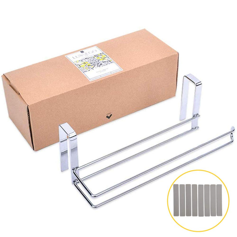 NewNest Australia - Luxsego Paper Towel Rack, Hanging & No Drilling Paper Towel Hanger for Kitchen Cabinets, Bathroom and Utility Room, Stainless Steel, Double Support Structure(Cabinet Thickness Less Than 1.4 inches!) 