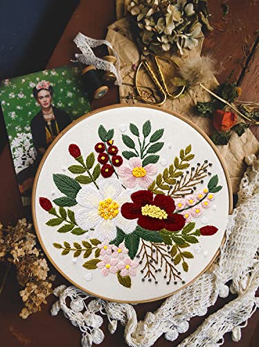 4 Sets Embroidery Kit for Beginners,Embroidery Kit for Art Craft Handy Sewing Include Embroidery Clothes with Pattern,Embroidery Hoops, Instructions,Color Threads Needle Kit Multi 1 - NewNest Australia