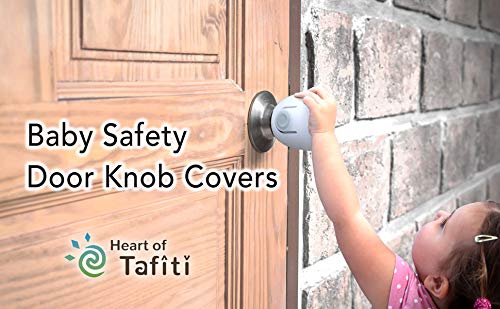 Heart of Tafiti Door Knob Safety Cover, Child Safety Lock, Kid-Proof Doors 4 Pack/White (Also Safe for Toddlers and People Suffering from Dementia) - NewNest Australia
