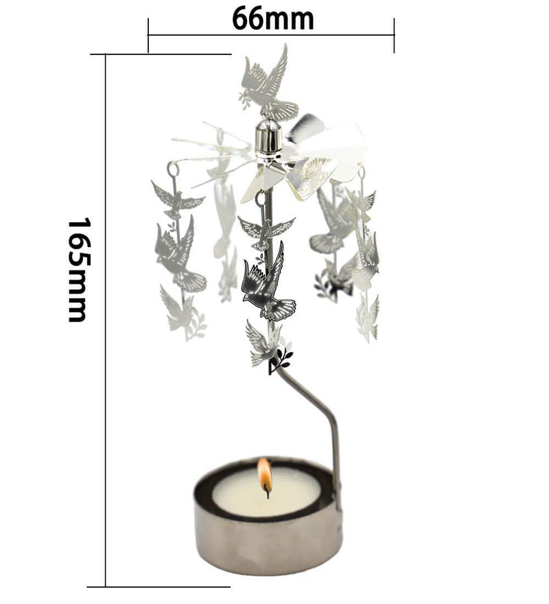 NewNest Australia - HOKHBCW Rotary Candle Holder Spinning Candleholder Metal Small Gift (Dove of Peace) 