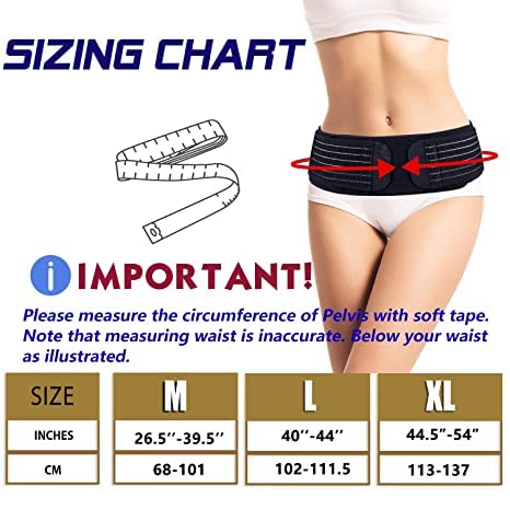 Thx4COPPER Compression Adjustable Sacroiliac Hip Waist Compression Belt, Lower Back Support Brace, Pain Relief for Sciatica, Pelvis, Lumbar,Nerve,Leg,SI Joint,Anti-Slip Pelvic for Men/Women Normal thickness fabric L - NewNest Australia