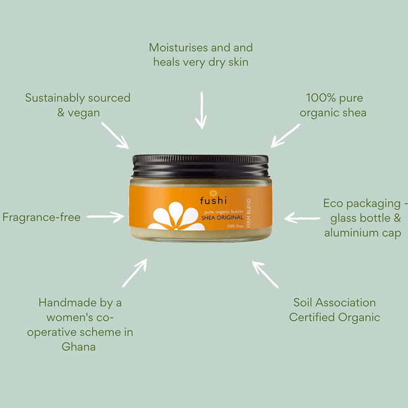 Fushi Organic Shea Butter 200g | Creamy, Handmade & 100% pure | Vitamins A, E & F | Unrefined, Fresh-Pressed For Skin Soothing, Natural Healing & Moisturising | Ethical & Vegan | Made in the UK 200 g (Pack of 1) - NewNest Australia
