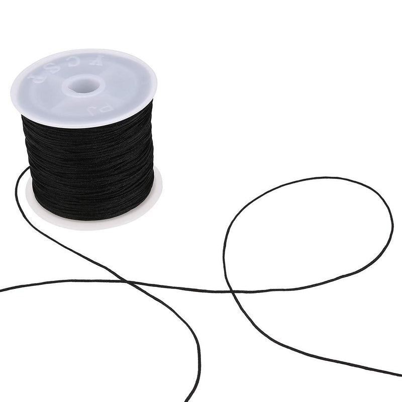 0.8mm Nylon Cord, Thread Chinese Knot Macrame Rattail Bracelet Braided String (Black) Black - NewNest Australia