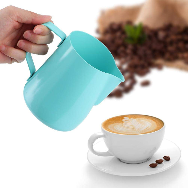 Milk Frothing Pitcher,12Oz/350Ml Stainless Steel Espresso Steaming Pitcher Jug,Milk Frother Coffee Tools Cup,Cappuccino Barista Steam Pitchers for Espresso,Latte Art,Frothing Milk(2#) 2# - NewNest Australia
