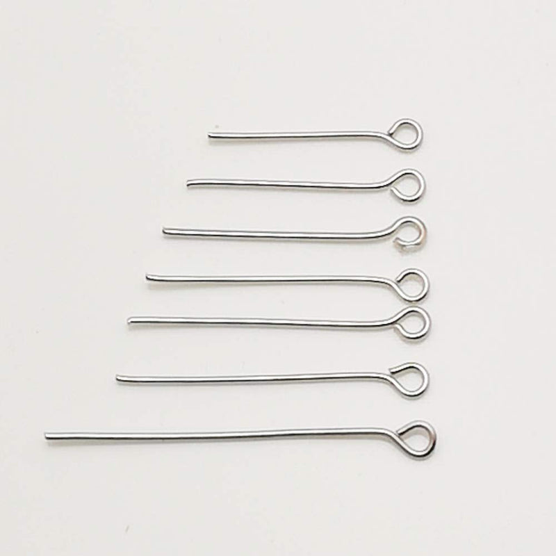 Chenkou Craft 700pcs Assorted of 7 Sizes Mix Eye Pins for Jewelry Making (Anti-Silver, Mix) Anti-silver - NewNest Australia