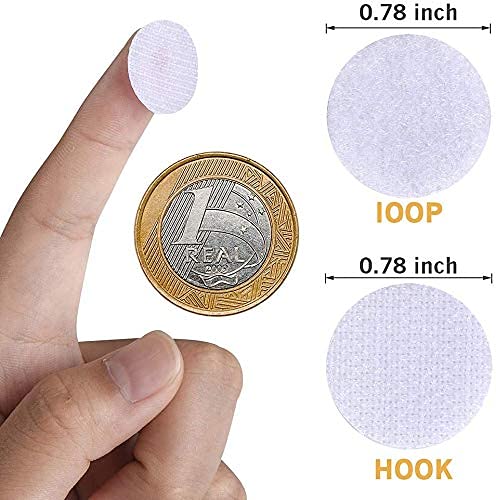 Self Adhesive Dots 600PCS (300 Pairs) 3/4"/20mm Strong Sticky Dot Coins Waterproof Hook & Loop Dots with Adhesive for Art Craft Classroom Office Home Deco White 0.78inch/20mm White - NewNest Australia