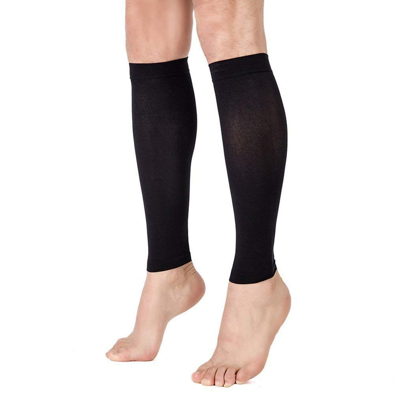 TOFLY Calf Compression Sleeve for Men & Women, 1 Pair, Footless Compression Socks 20-30mmHg for Leg Support, Shin Splint, Pain Relief, Swelling, Varicose Veins, Nursing, Travel, Plus Size S - 5XL Black - NewNest Australia