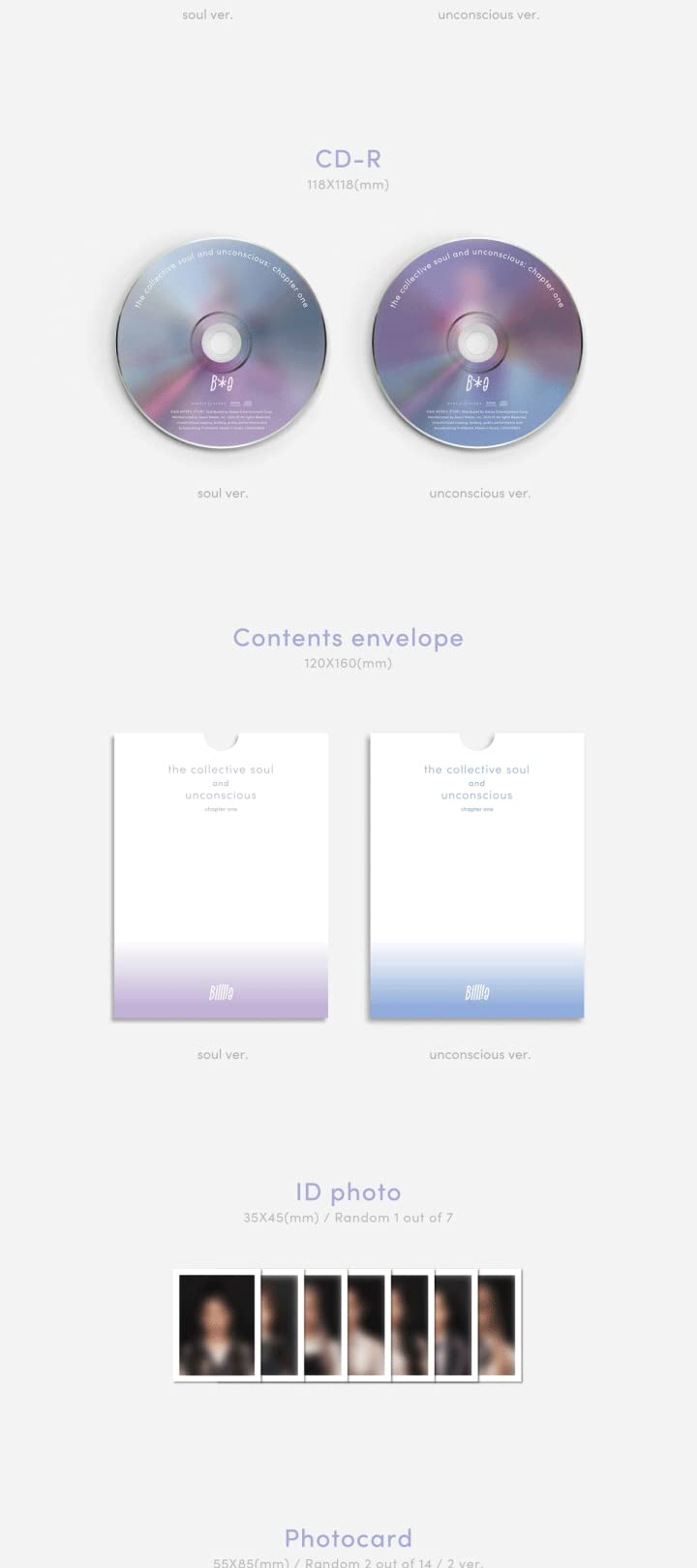 Billlie The Collective Soul and Unconscious : Chapter one 2nd Mini Album Unconscious Version CD+76p PhotoBook+1p ID Photo+2p PhotoCard+1p Polaroid+Layered Card+Sticker+Tracking Sealed - NewNest Australia