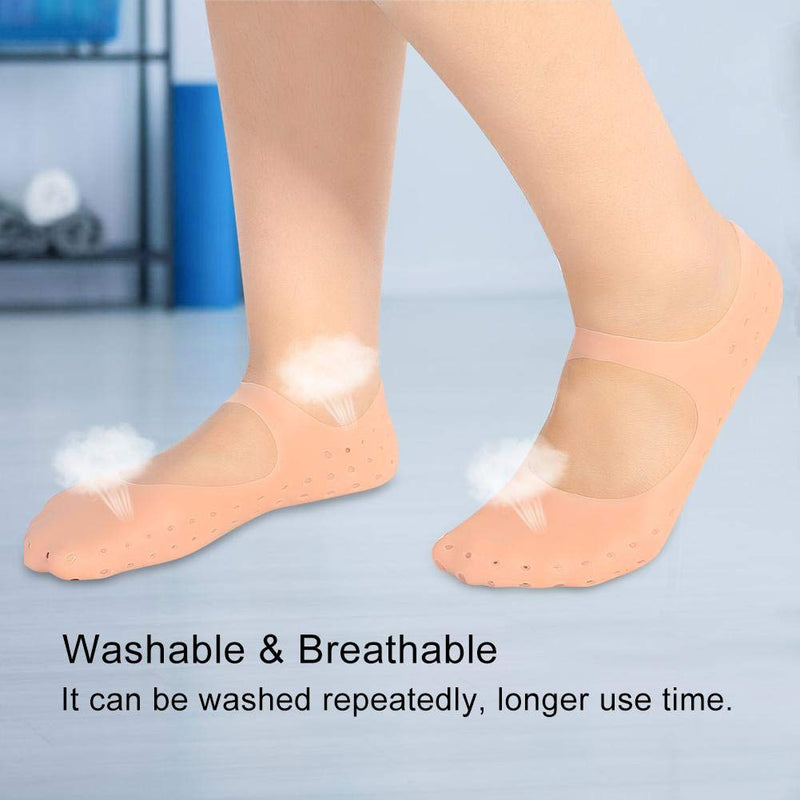 Silicone Protective Socks, 1 Pair Of Silicone Socks Foot Anti-Tear Protective Foot Care Socks Preventive Tool For Caring For Cracked Feet In Dry Skin (M-Tono De Piel) - NewNest Australia