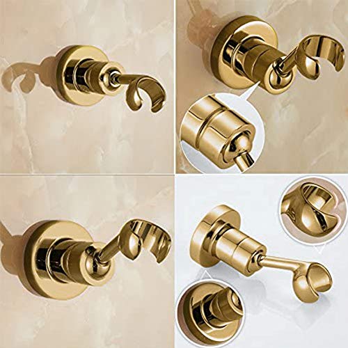 TINTON LIFE Universal Bathroom Adjustable Shower Head Wall Mount Holder Base Removable Bracket Shower Head Adapter For Kids or Adults(Circle Titanium Gold) Circle Titanium gold - NewNest Australia