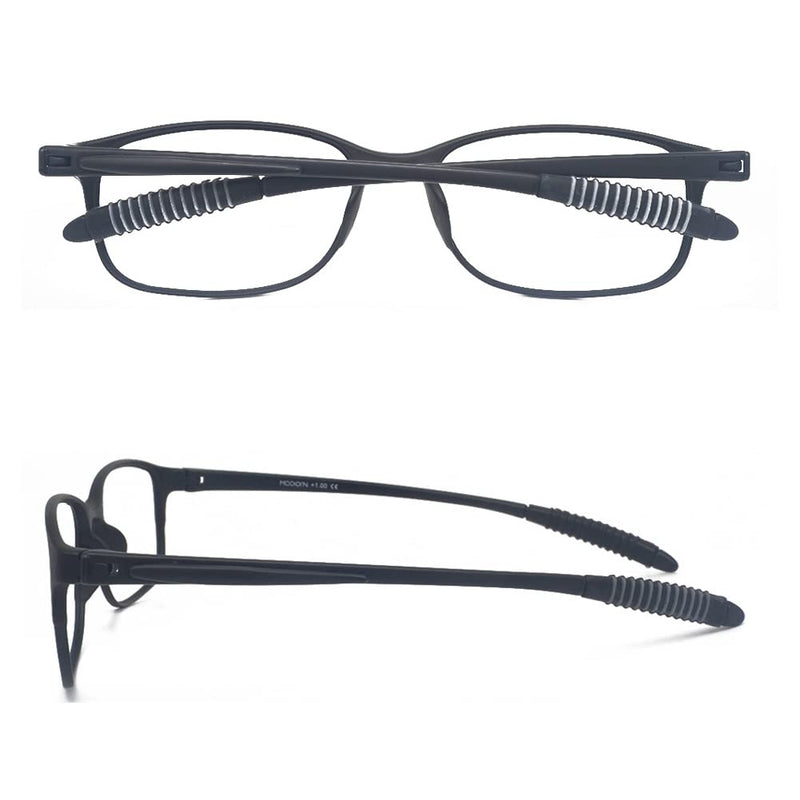 Mcoorn reading glasses, flexible, lightweight for women and men (pack of 2) with case, anti-blue, anti-reflective, one black, one gray, 2.5 x - NewNest Australia