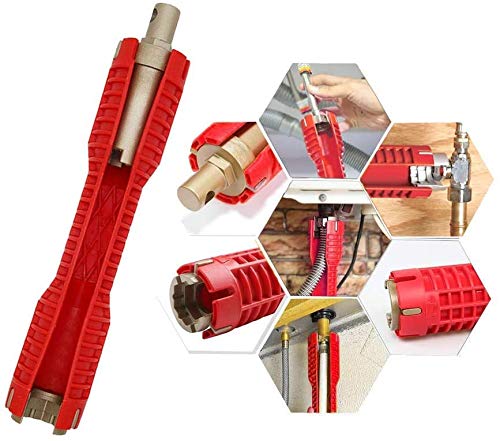 Faucet and Sink Installer,（8-in-1）Multi-purpose Wrench Plumbing Tool for Toilet Bowl/Sink/Bathroom/Kitchen Plumbing Repair Installation Hand Tools(red) Red - NewNest Australia