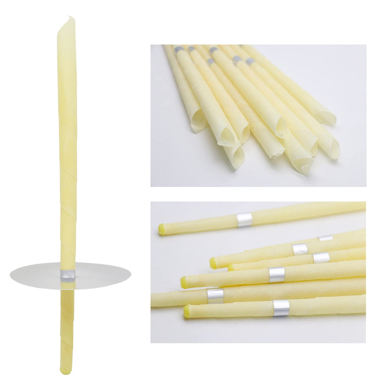 20 ear candles made of natural beeswax, perfume hollow cone candle with 10 protective discs (20) 20 - NewNest Australia