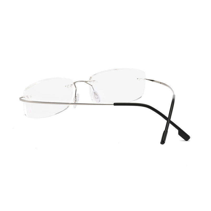 Rimless reading glasses super light titanium reading aid for men and women silver +1.50 - NewNest Australia