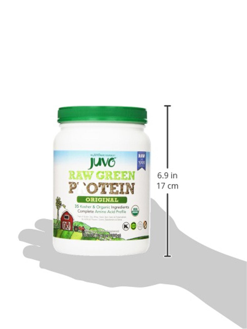 Juvo Raw Green Protein Organic, Vegan, Gluten Free, Non-GMO, Kosher, No Stevia, 23g of Protein, Complete Amino Acid Profile, 16.9 Ounce - NewNest Australia