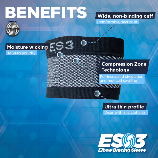 Orthosleeve Es3 Elbow Support | Exclusive Compression Technology With 3 Zones | Pain Relief For Swelling, Arthritis, Tennis & Golfer'S Elbow | Lightweight Strap | Promotes Blood Circulation - NewNest Australia