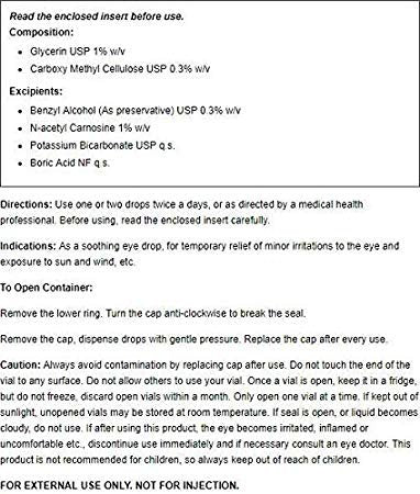 Can-C (N.A.C.) Eye Drops, Lubricant eyedrops with antioxidant n-acetylcarnosine. 2 Vials of 5 ml - NewNest Australia