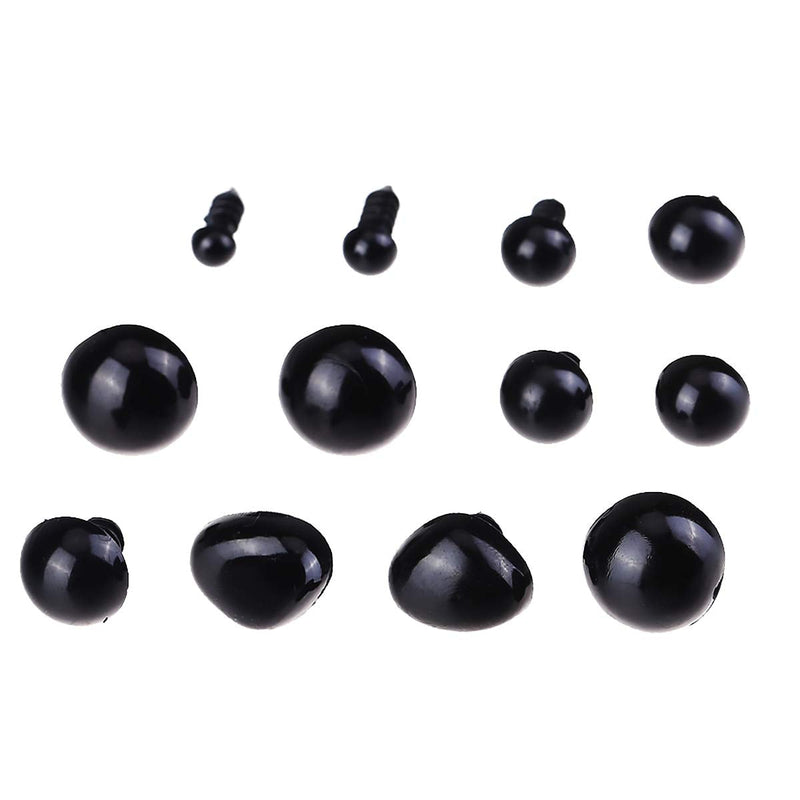 190 PCS 5mm-14mm Solid Black Eyes with Washers, Craft Plastic Safety Eyes Sewing for DIY of Puppet Plush Animal Making and Teddy Bear 5mm-10mm， 190 PCS - NewNest Australia