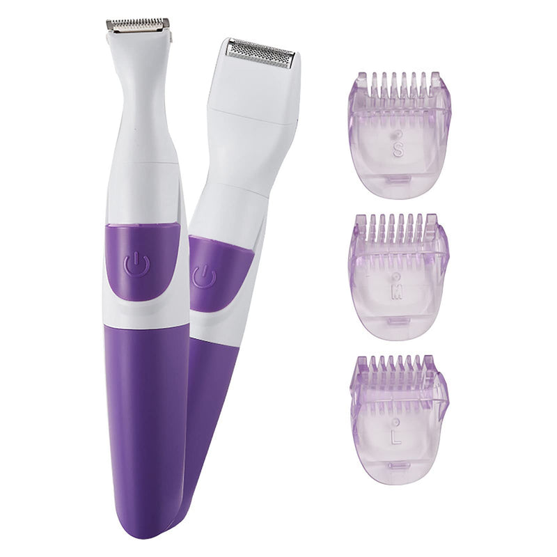 Wireless Bikini Trimmer for Women with 3 Trimming Combs, 2 in 1 Hair Removal Trimmer (Purple) - Waterproof - NewNest Australia
