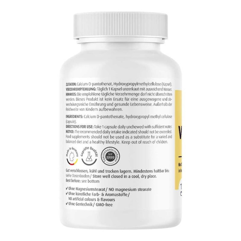Vitamin B5 pantothenic acid 500 mg capsules 120 pieces - NewNest Australia