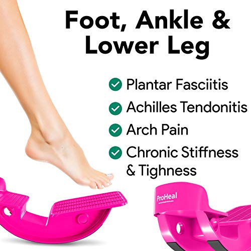 ProHeal Foot Rocker Calf Stretcher with Spiked Ball Massager - for Plantar Fasciitis, Achilles Tendonitis - Calf, Foot, Heel, and Ankle Stretcher - Lower Leg Pain Relief - Black with Blue Ball Black With Purple Ball - NewNest Australia