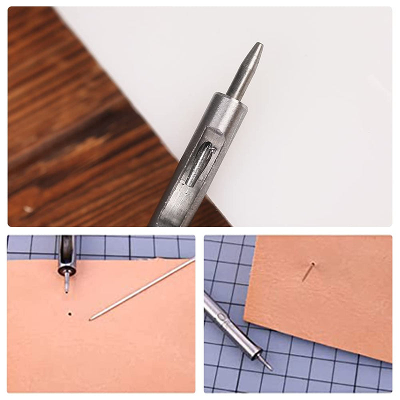 10 Pcs Leather Hole Punch Cutter 0.5mm-3.5mm Hollow Punch Set for Leather Crafting Round Hollow Tools for Watch Bands Belts Canvas Paper Rubber Soft Material Working - NewNest Australia