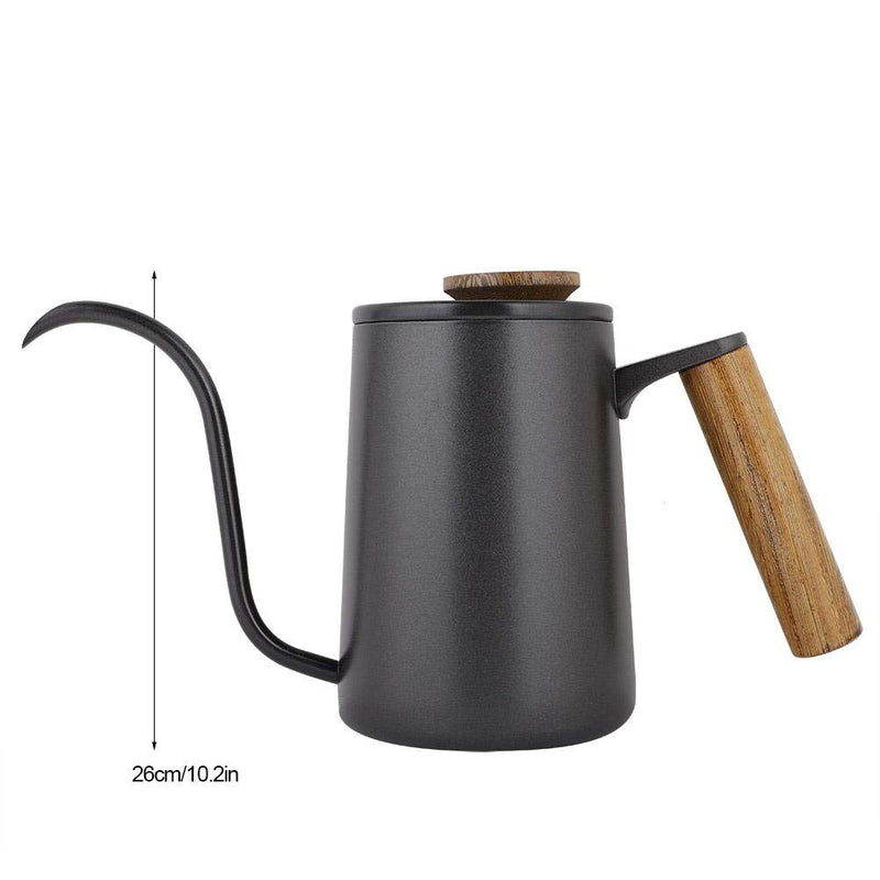 Fdit 600 ml Fashion Stainless Steel Handle Drip Coffee Pot Long Gooseneck Spout Kettle Reusable Packaging Socialme-EU (Black) Black - NewNest Australia