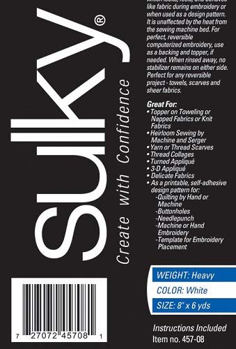 Sulky Fabri-Solvy stabilizer, 8" x 6 yd White - NewNest Australia