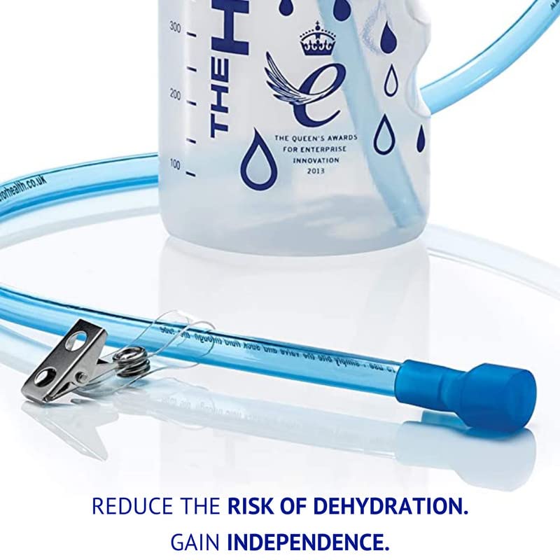 The Hydrant: Solving The Problem of Reaching, Lifting or Holding Drinks. Independent Access to Fluids - Unique & Ingenious Long Straw Water Bottle for The Elderly, Vulnerable and Disabled - 1 Litre - NewNest Australia
