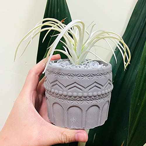 Concrete Flower Pot Silicone Molds Retro Pattern Art Design Silicone Planter Molds Succulent Plants Cement Clay Molds Epoxy Jewelry Storage Box Moulds - NewNest Australia