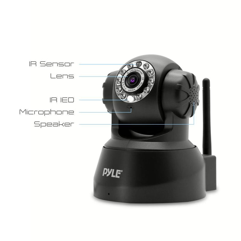 Indoor Wireless Security IP Camera - Home WiFi Remote Video Monitor w/Motion Detection and Night Vision - PTZ Pan Tilt Network Surveillance, Voice Mic Audio for Mobile, Windows & Mac - Pyle PIPCAM5 - NewNest Australia