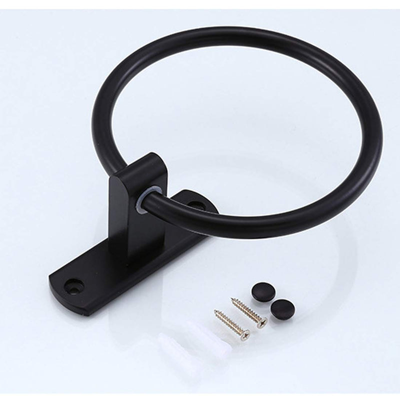 Black Towel Ring Bathroom Towel Ring Space Aluminum Steel Simple Round Towel Racks , Matte Black - NewNest Australia