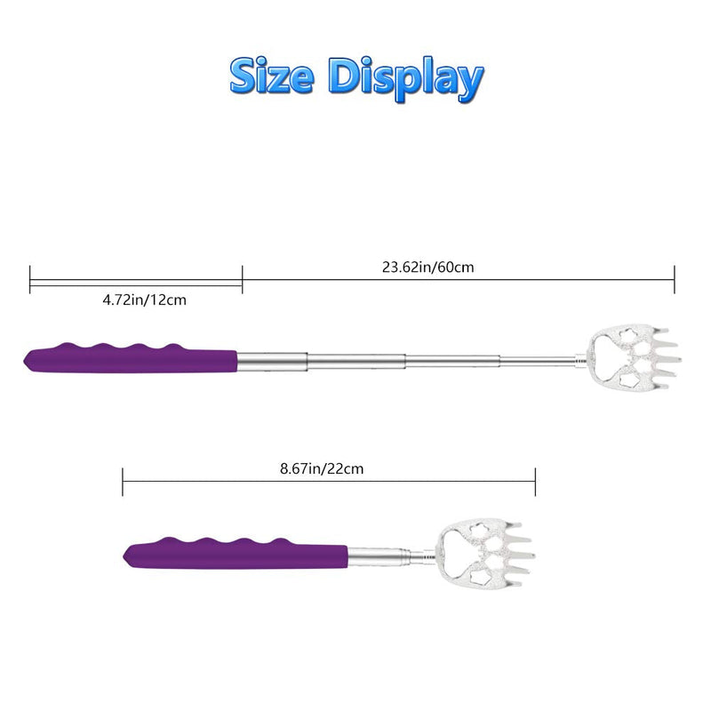 6 Pack Telescoping Back Scratcher - Bear Claw Back Scratchers - Portable Extendable Backscratcher with Rubber Handles in Black, Blue, Green, Purple, Red, Pink Color - NewNest Australia