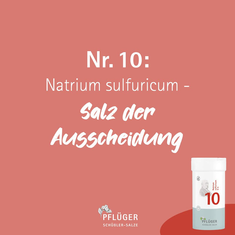 PFLÜGER Schüßler Salts No. 10 Natrum sulfuricum D6 - 400 tablets - The salt for internal cleansing and drainage - gluten-free - NewNest Australia