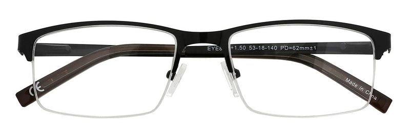 Amcedar 5-Pack Reading Glasses Men Metal Half-Frame Spring Hinges Rectangle Style Stainless Steel Material Includes Computer Readers +1.00 5 Pairs Mix 1.0 x - NewNest Australia