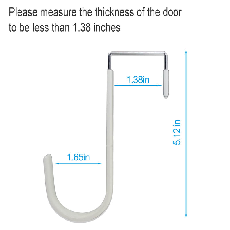 6 Pack Over The Door Hooks, Peasulin Over The Door Hangers Hooks, Soft Rubber Surface Prevents Scratches, White Door Hooks for Bathroom, Living Room, Kitchen Hanging Clothes, Towels, Shoe Bag, Hats - NewNest Australia