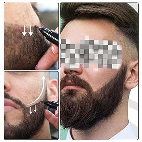 Four-Head Beard Pen, Beard Filling Pen Tool, Used to Repair The Shape of Male Beards, Effectively Enhance Facial Hair, Plastic Box Packaging, Easy to Carry, Black - NewNest Australia