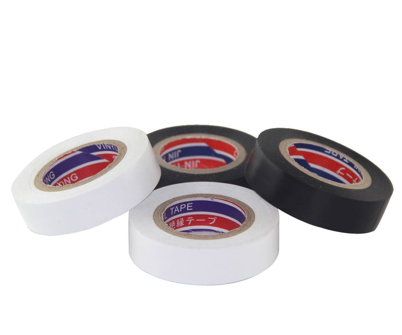 FOMMEN Color Guard Tape 4 Pack PVC Electrical Glue Tape, 66 Feet 0.7 Inch Black and White Insulation Tape - NewNest Australia