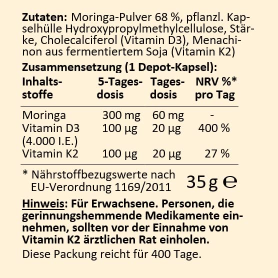 telomit D3K2plus formula - capsules with moringa powder - NewNest Australia
