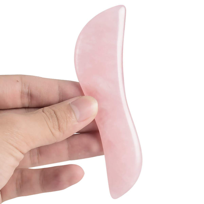 Lurrose 3pcs Natural Pink Rose Quartz Gua Sha Scrapping Board Face and Body Massager Piece Skin Care tools - NewNest Australia